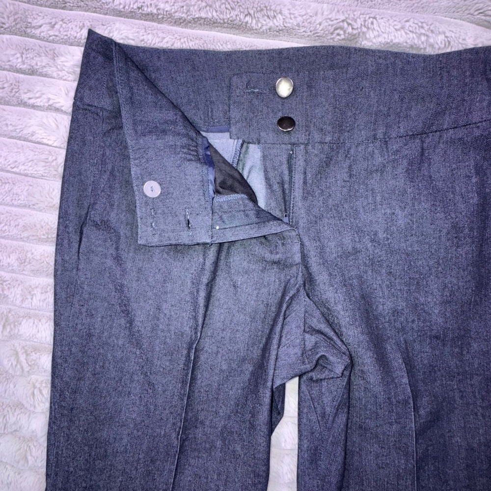 Sandro Womens 12 Chambray Wide Leg Trouser Pants Dark Wash High Rise Stretch - Picture 9 of 16